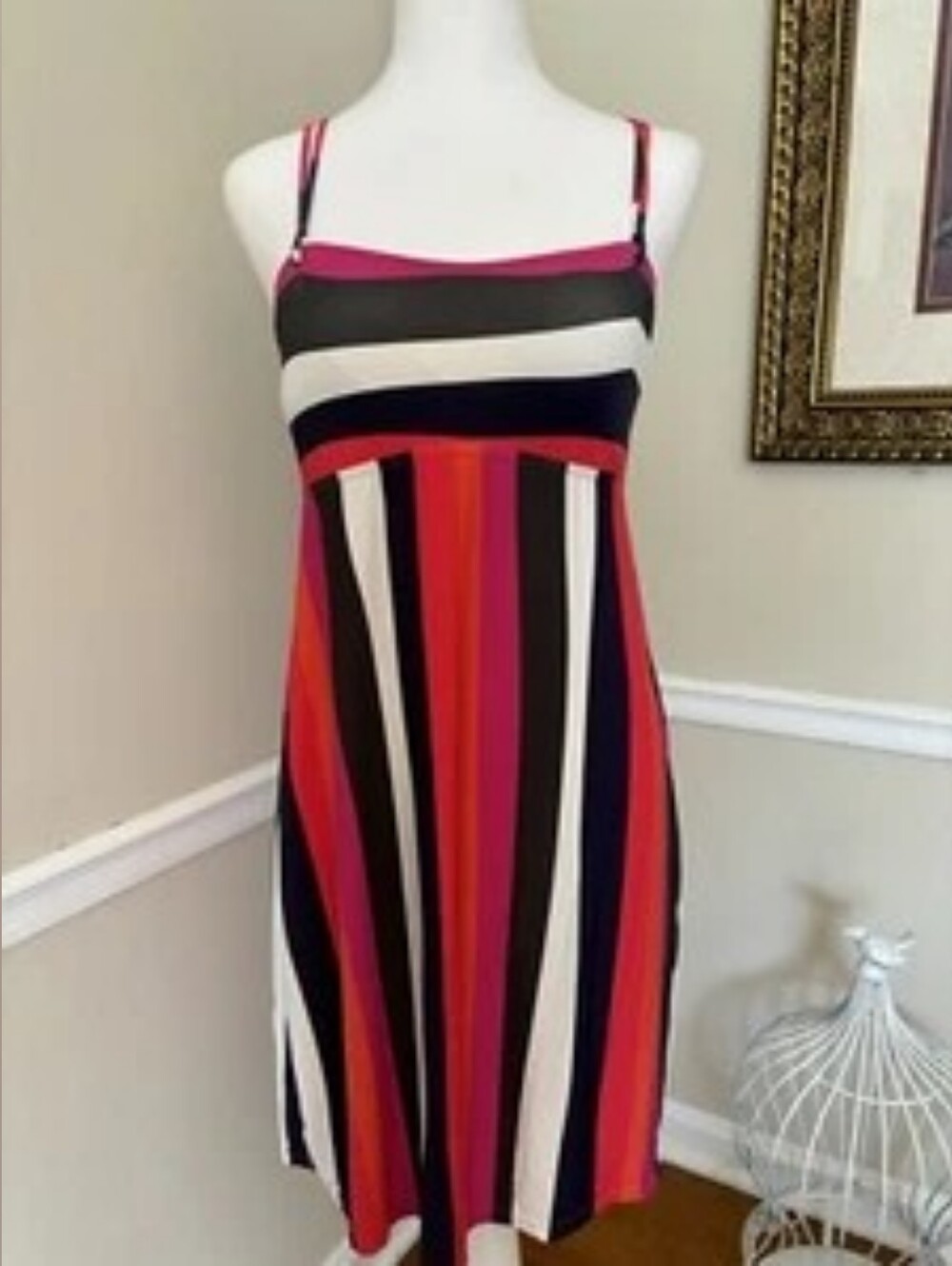 Striped Pink & Black Summer Sundress